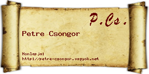 Petre Csongor névjegykártya